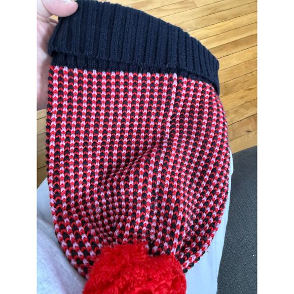 Coach 85213 Tricolor Tuckstitch Beanie‎ Hat Pom
